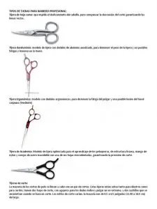 ¿Cuáles son los tipos de tijeras para cortar el cabello?