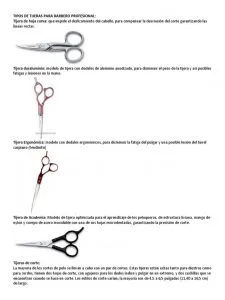¿Cuáles son los tipos de tijeras para cortar el cabello?